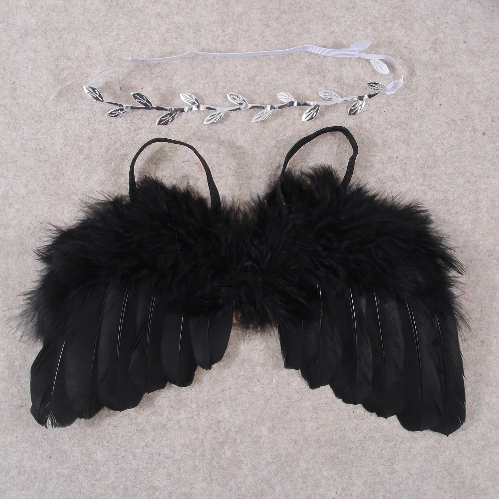 newborn photoshoot at home Fashion 2pcs/set Feather Angel Wing with Leaf Headband Set for Newborn Toddler Baby Kids Souvenirs Photo Props Accessories top Baby Souvenirs Baby Souvenirs