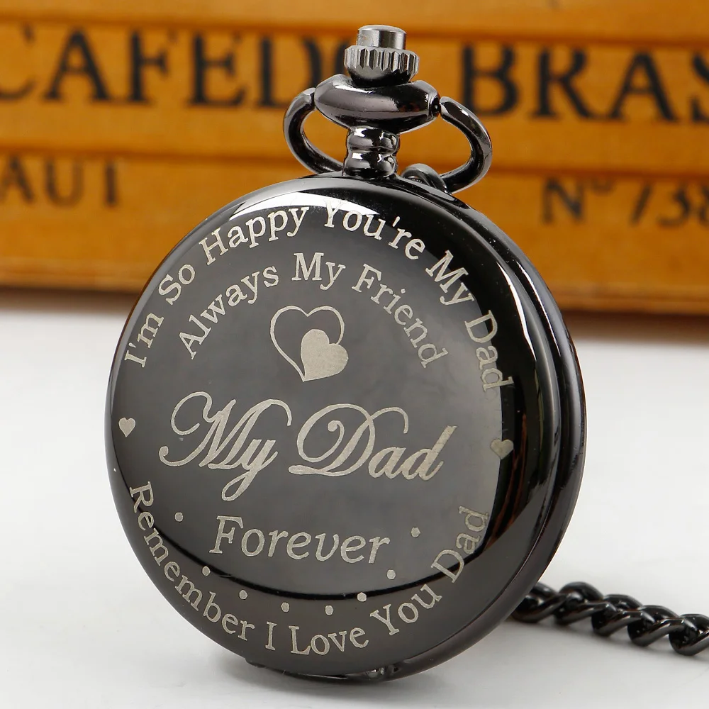 

Vintage Luxury Black Case Quartz Pocket Watch for Men Roman Numeral Fob Chain Clock Necklace Pendant Gifts To Grandpa and Dad