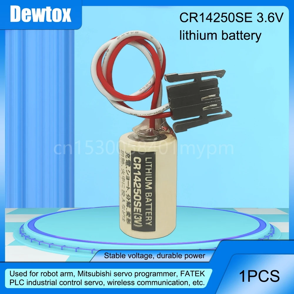 1PCS-CR14250SE-CR14250-1747-BA-3V-1000mAh-With-Black-3P-Plug-CNC-PLC ...