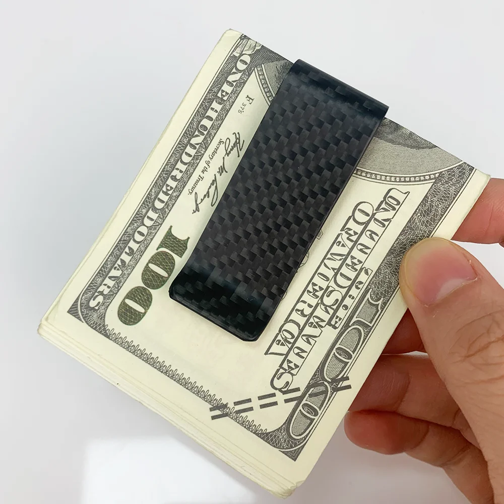 22mm Real Twill Carbon Fiber Front Pocket Wallet Money Bill Clip For Men Women