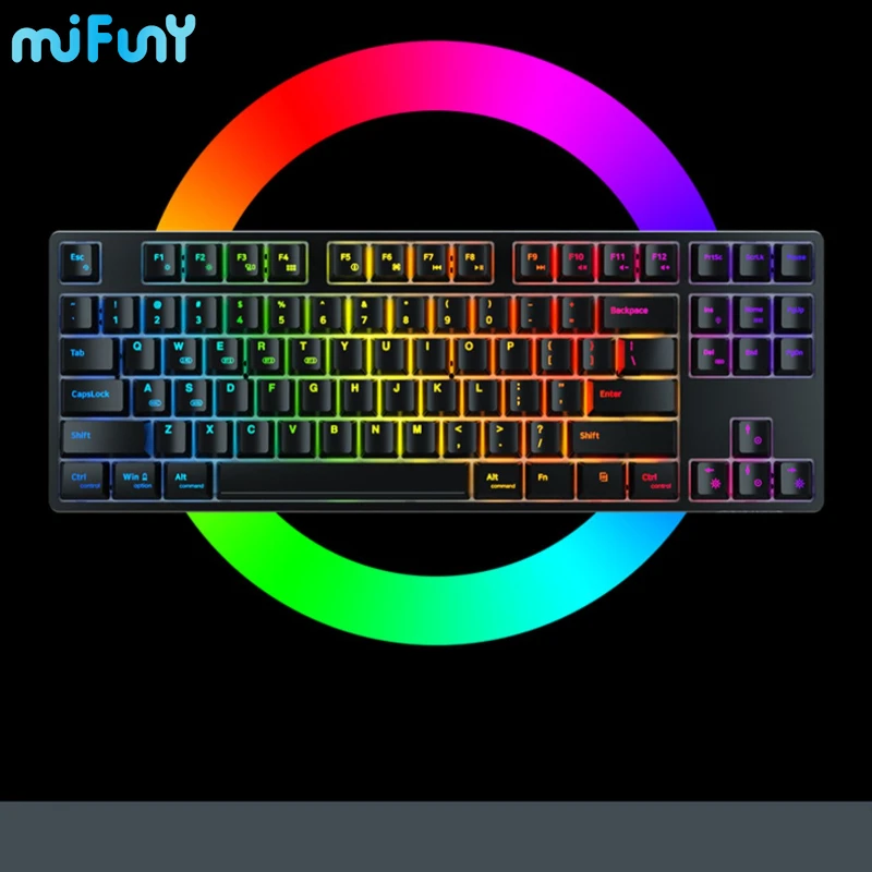 

MIFUNY Mechanical Keyboard 87 Key 2.4G Wireless Bluetooth Three Mode Wired Hot Plug Matte Keyboard Laptop Game Special Keyboard