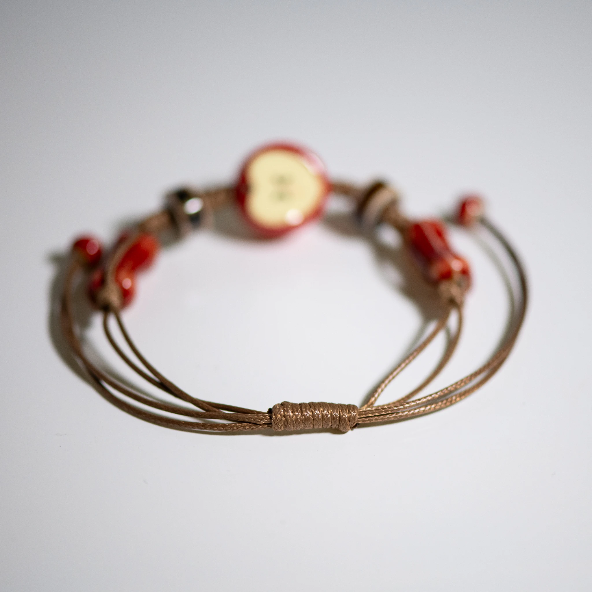 Handmade Apple Bracelet - Adjustable Woven Cord Cartoon Jewelry for Gifts