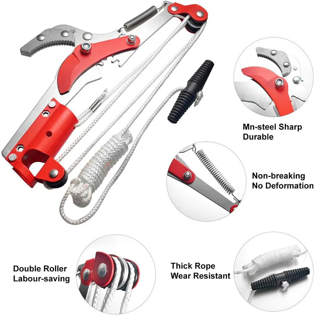 High-Altitude Branches Trimmer Labor-Saving High Altitude Three Pulley Pruning Scissors Branches Cutter Fruit Pick Cutting Tools