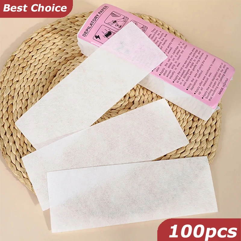 Depilatory wax strips, 100Pcs hair removal waxing strips for intimate area and face