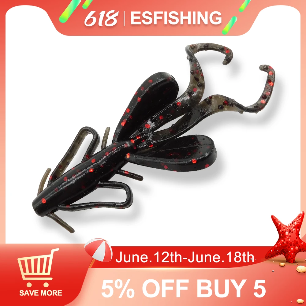 ESFISHING Shrimp Lures Hogy Hog 48mm10pcs for Ice Fishing Zander Pike