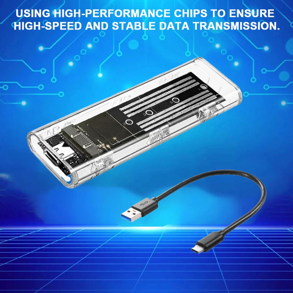 Transparent PC External SSD Case USB 3.1 Hard Disk Box