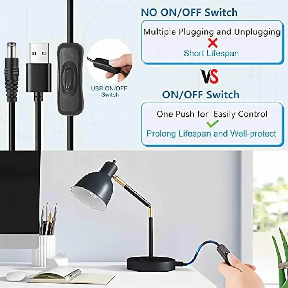 Type C Micro USB Charging Cable with On/Off Power Switch for Versatile Applications