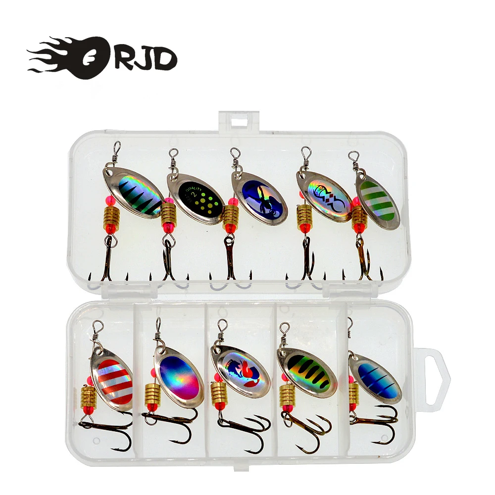 

ORJD 10Pcs/lot Trout Bait 3.5g Metal Spoon Fishing Lure Set Treble Hooks Wobbler Casting Jigging Tackle Accessories Pesca Chub