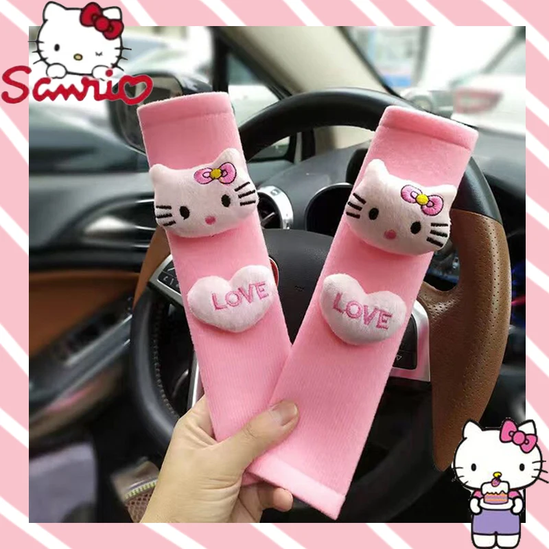 

Sanrio Kawaii Hello Kitty Cinnamoroll Car Seat Belt Protector Cartoon Style Car Seat Belt Protection Cover Cute Car Decorations