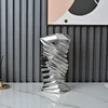 European Simple Luxury Abstract Simple Modern Gold and Silver Electroplated Ceramic Vase, Flower Set, TV Cabinet Decoration 3