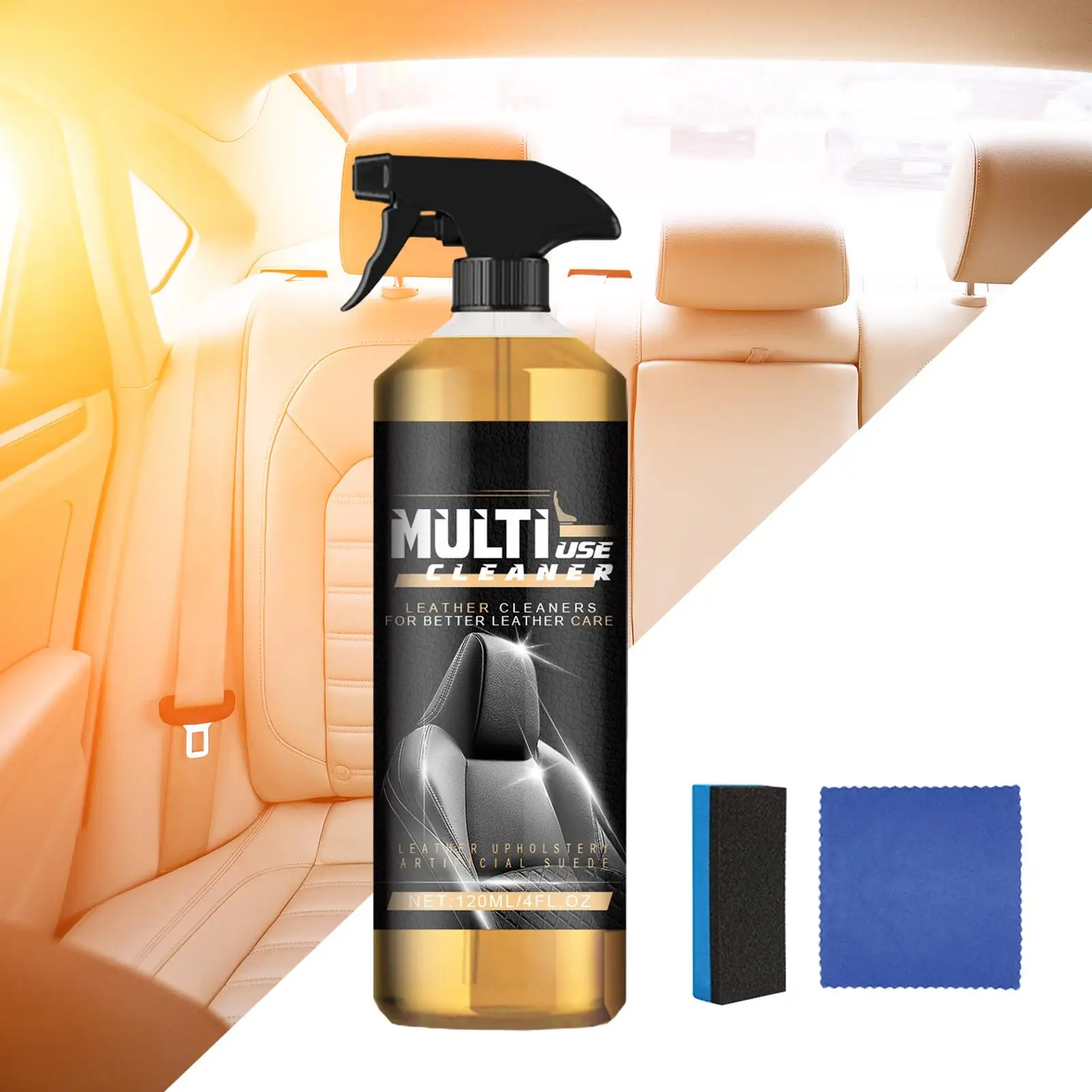 Car Leather Cleaner Set Accessories for Furniture Auto Dashboards Shoes