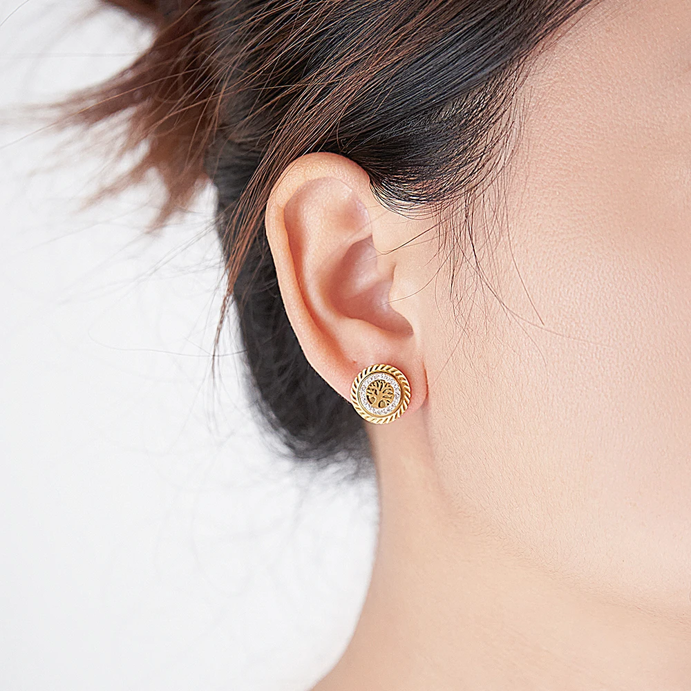 ENFASHION Aretes De Mujer Mud Zircon Series Stud Earrings For Women 18K Plated Gold In Earings Fashion Jewelry 1452 1453 1454