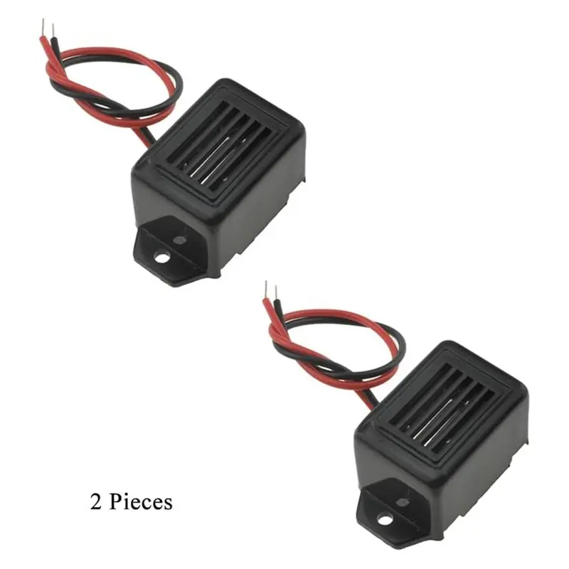A99E-12V 전자 버저 경고 400Hz 연속 피에조 사이렌, 보안 경적용 충분히 큰 비프음, 와이어 설치, 2개
