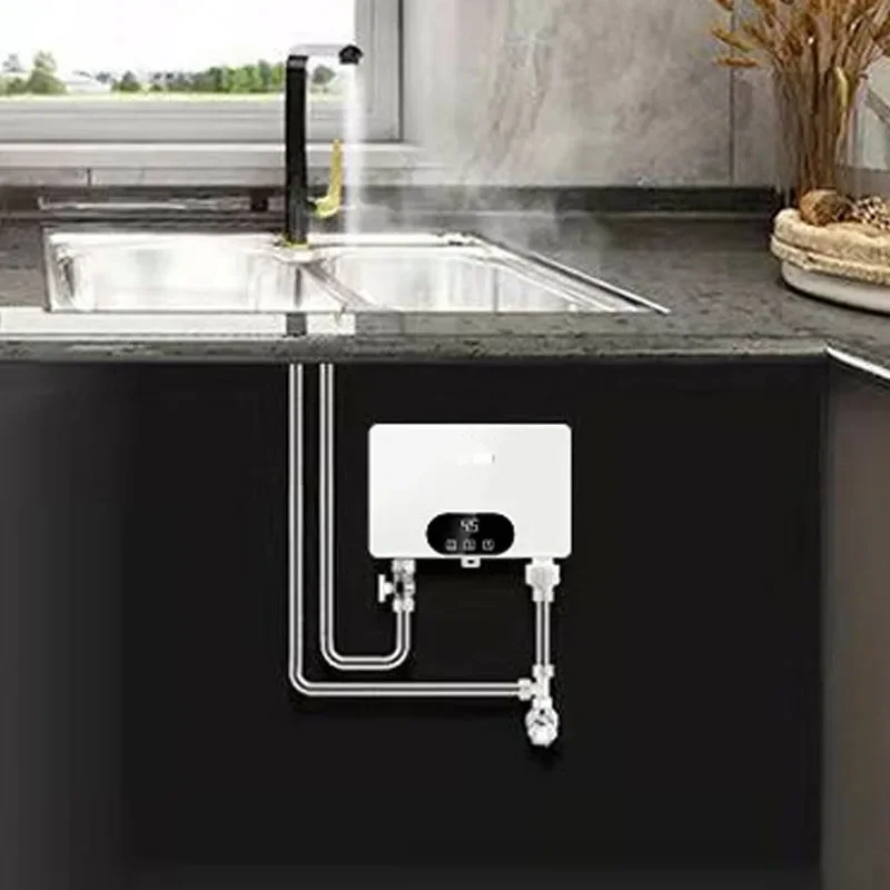 Instant Heat Small Electric Water Heater Household Bath Fast Heat Constant Temperature Kitchen and Bathroom Die-casting Aluminum