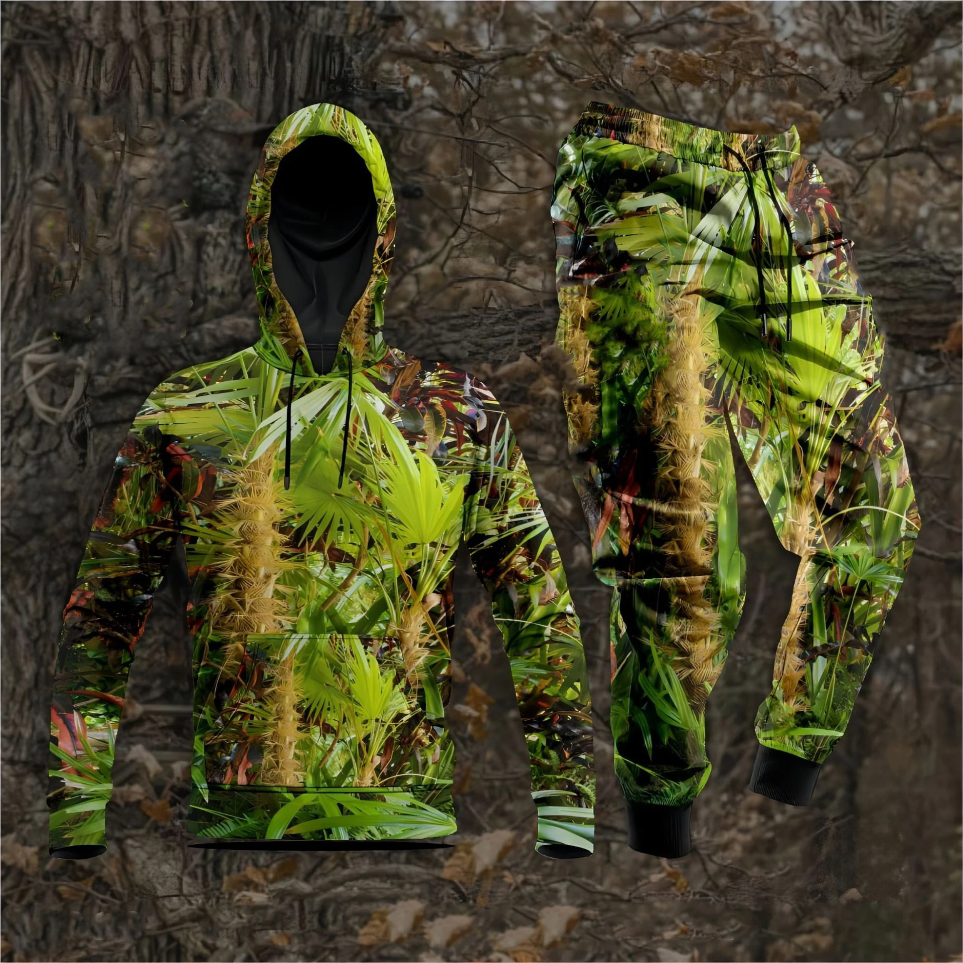 Men's Autumn Camouflage Hoodies Pants Sets