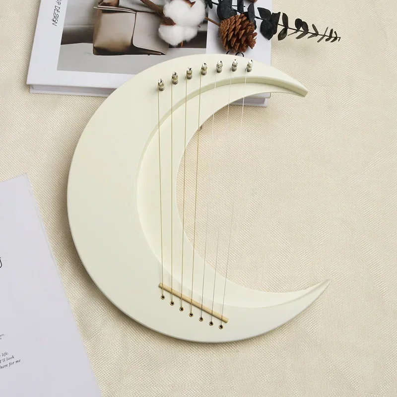 7 String Crescent Raya Harp Beginner Playing Practice Sound Therapy Mini Half Moon Raya Yoga Meditation Stringed Instruments