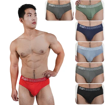 2 pezzi slip da uomo moda triangolo sexy mutandine corte semplice intimo sportivo maschile mutande traspiranti di tutti i giorni di grandi dimensioni 6XL 1