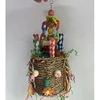 Large parrot toy Halloween shaped gnawing nut colored paper grass woven puzzle bird toy 1