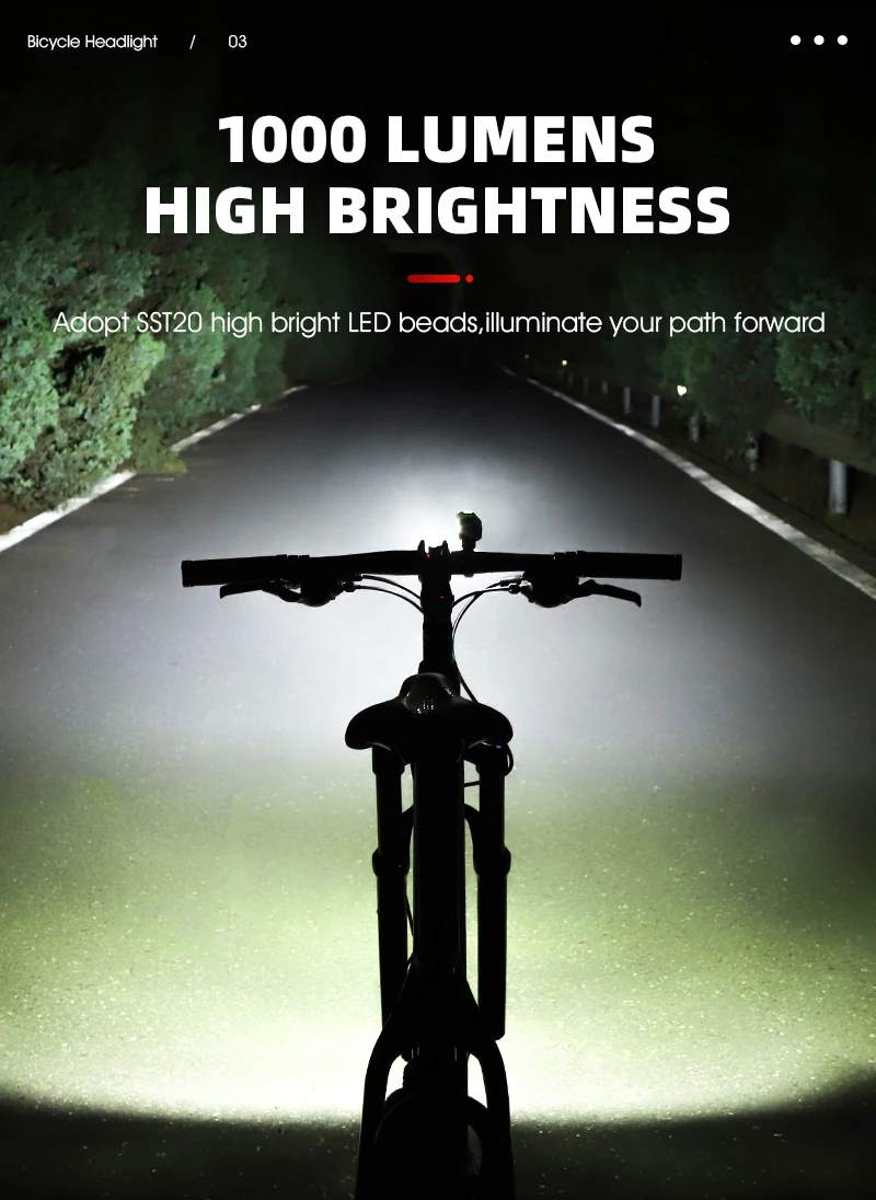 1000 Lumen Bikehut 1000 WEST BIKING Bike 1000LM Smart Bicycle