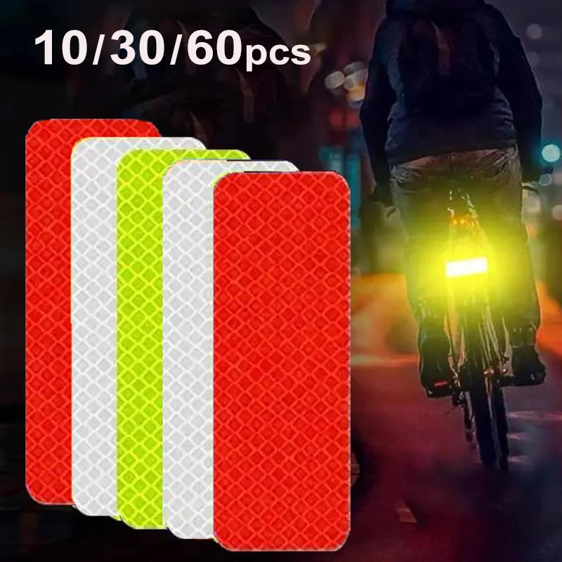 10~60pcs Bicycle Reflective Stickers Secure 30x80mm Warning Strip Car Motorcyle Night Saftety Mark Bicycle Rim Frame Reflector 10~60pcs Bicycle Reflective Stickers Secure 30x80mm Warning Strip Car Motorcyle Night Saftety Mark Bicycle Rim Frame Reflector