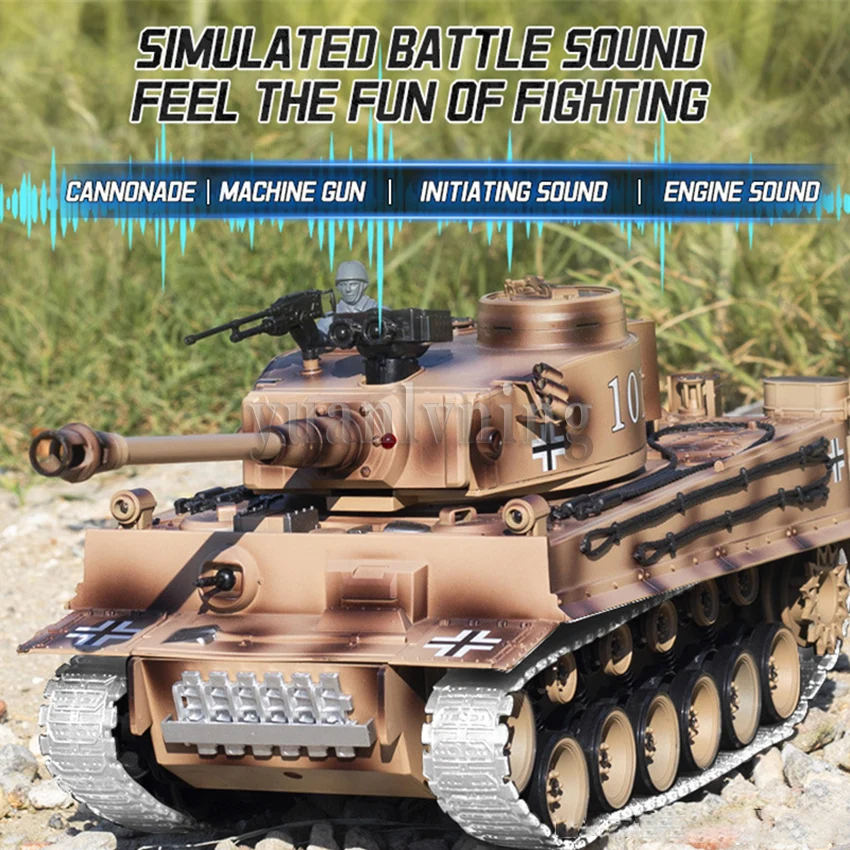 1/18 Large Rc Metal Tank 2.4GHz Remote Control War Tanks With Shooting Car Military Truck Model For Boys Children Kids Gifts New 4