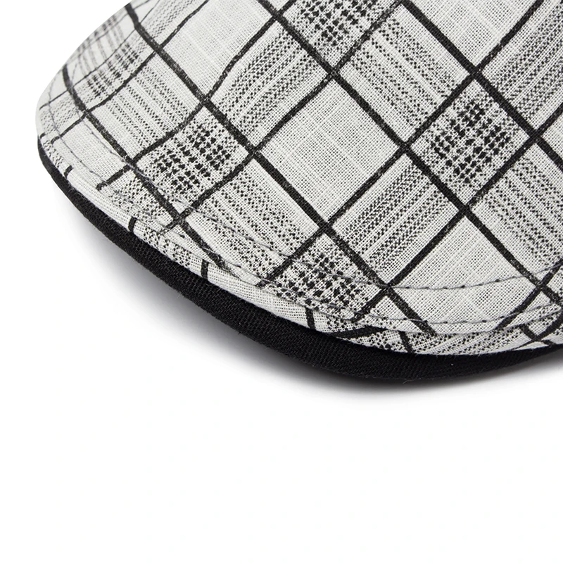 Beret Hat Woolen Beret CNTANG Summer Thin Beret Fashion Men Vintage Plaid Cotton Linen Visor Flat Caps For Women Berets Boina Casual Female