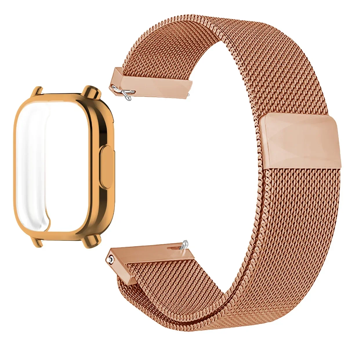 Milanese Mesh Strap with Case and Screen Protector - Premium Watchband Bracelet Accessories