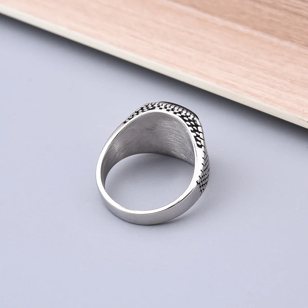R3248 Men's High Quality 316LStainless Steel Onyx Rings Classic Fashion Trend Jewelry Eco-Friendly Material 5