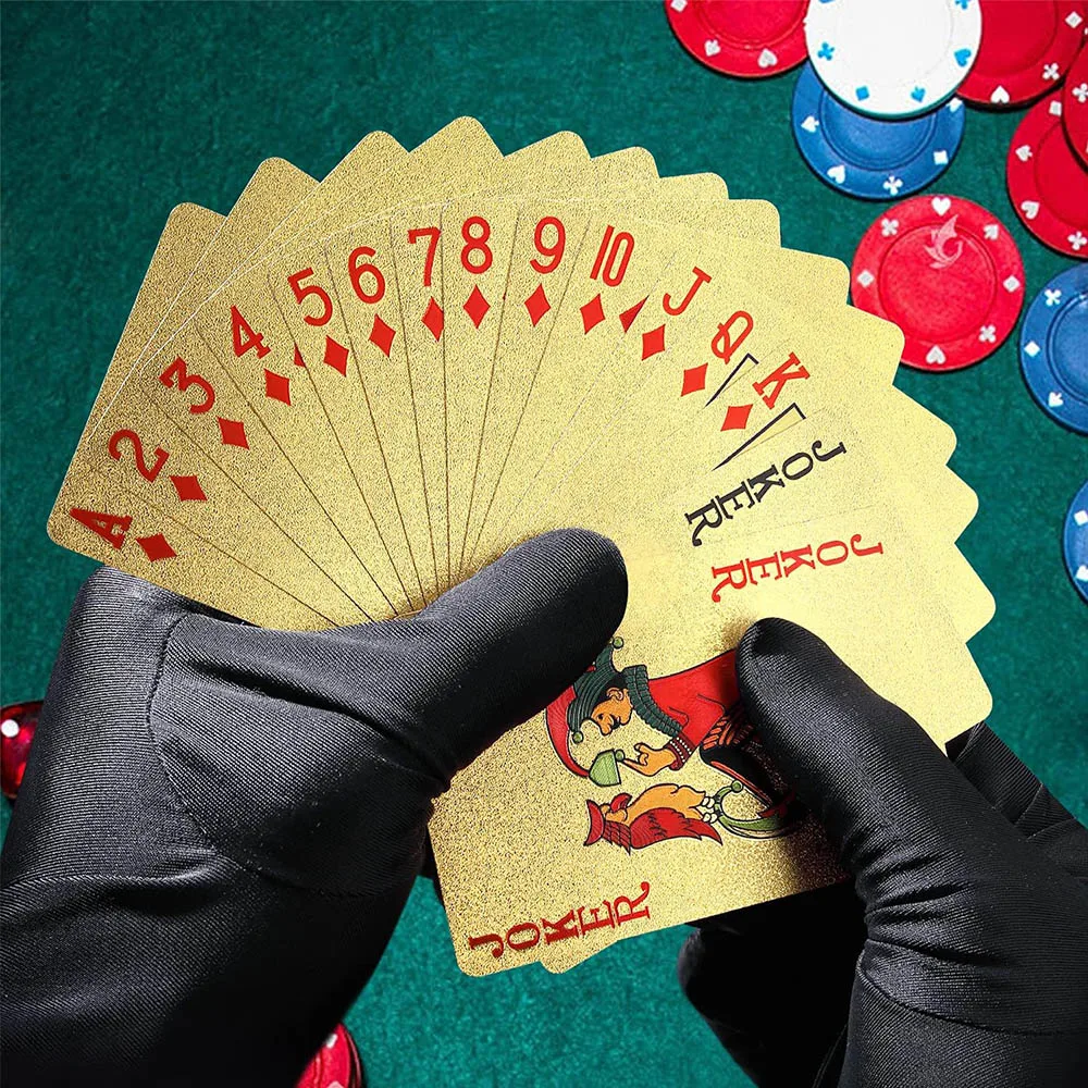 Description Picture 2 of itemPlaying Cards Waterproof Gold Plastic Poker Cards Novelty Poker Game Tools for Board Game Family Party Outdoor Entertainment