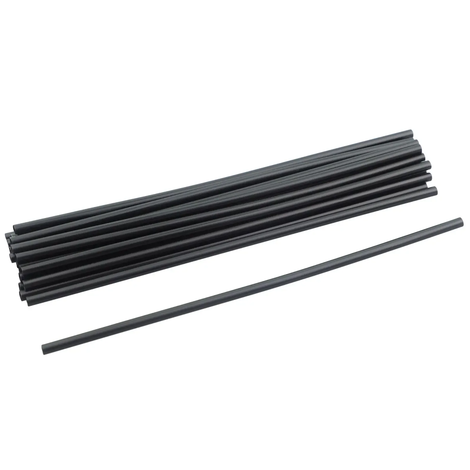 100pcs PP 260 X 6 Mm Black Bubble Tea Drinking Disposable Straws Plastic Tubes DIY 260mm Kitchen Dining Bar