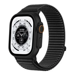 Nylon Loop Strap for Apple Watch - Stylish and Durable Replacement Bracelet (Black)