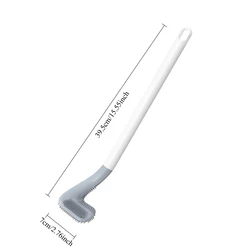 Flexible Silicone Toilet Brush with Long Handle and 360° Rotating Wall - Mounted Design for Efficient Bathroom Cleaning (White)