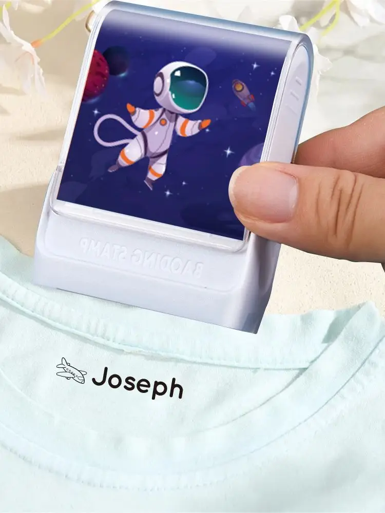 Description Picture 2 of item1pc Personalize Custom Astronauts Style Stamp Waterproof Stamp For Clothing Back To School Pad Name Seal For Student&Chi