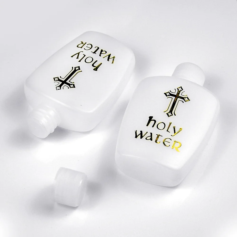 Plastic Holy Water Bottle with Jesus Cross Catholic&Christian Religious Container for Baptism Church Prayer