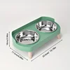 Cat Bowl Stainless Steel Double Bowl Anti Knock Pet Bowl Water and Food Integrated Cat and Dog Bowl Protects Cervical Spine 3