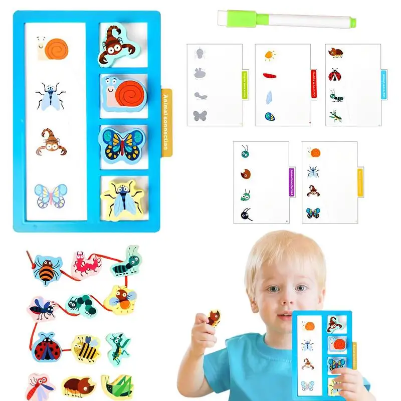 

Lacing Beads Transportation Cognitive Matching Toy 3-in-1 Montessori Lacing Toys Preschool Fine Motor Skills Educational Toy For