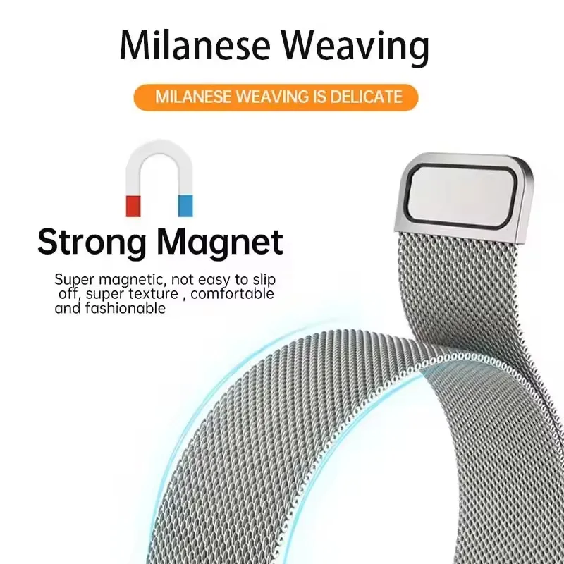 Milanese Magnetic Loop Metal Strap with TPU Case and Screen Protector