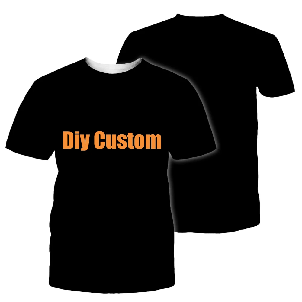 US Size Customized Solid Color T Shirt 3D Printing Women Mens Summer Casual Short Sleeve O-Neck Tops T-shirt Diy Custom Tshirt