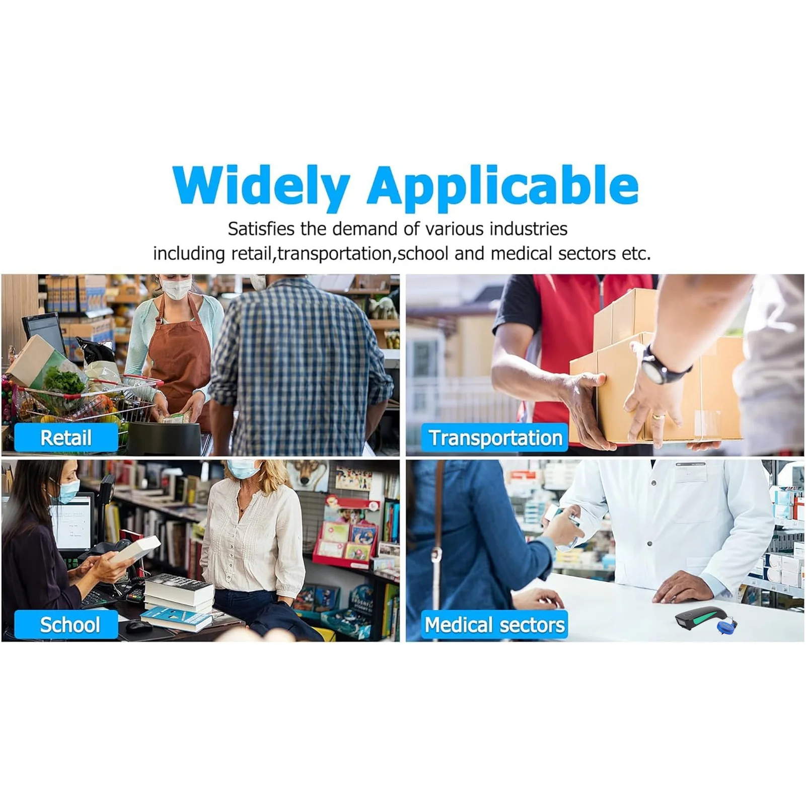 2.4G 3 in 1 Small Bar Reader C740 Wireless Barcode Scanner1D Barcode Scanner Wireless CCD Mini Handheld Barcode Scanner