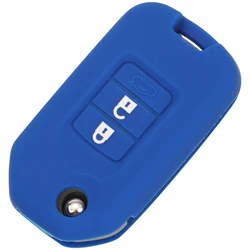 Silicone Rubber Colorful Remote Key Cover Case for Cars - Jingyuqin 3/4 Button (Darkblue)