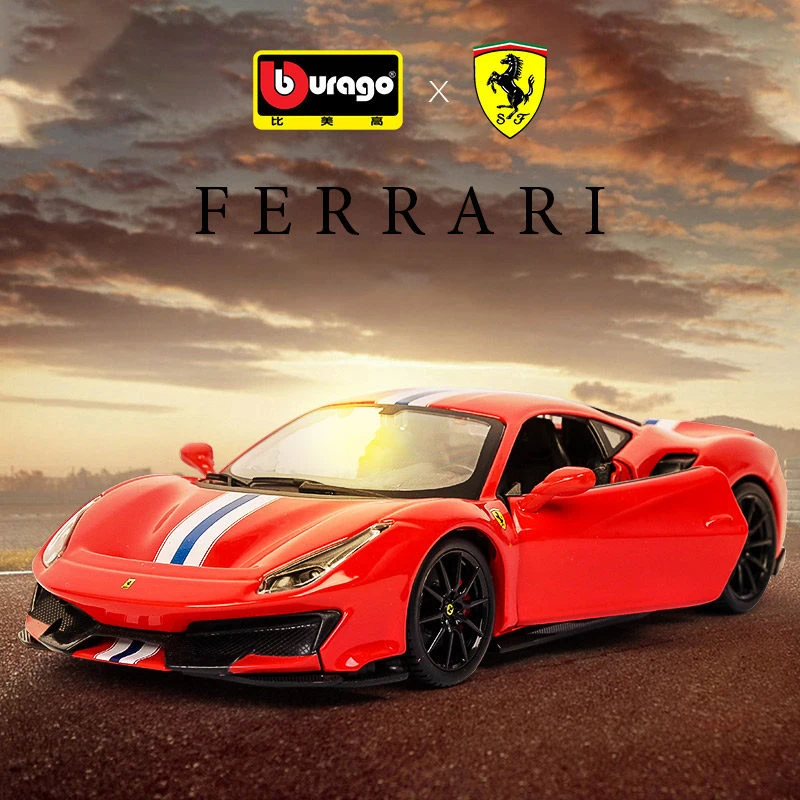 

Модель суперкара Bburago Ferrari 488 PIsta 1:24, литой металлический автомобиль, детская игрушка, подарок для парня, коллекция коллекционных автомобилей из сплава