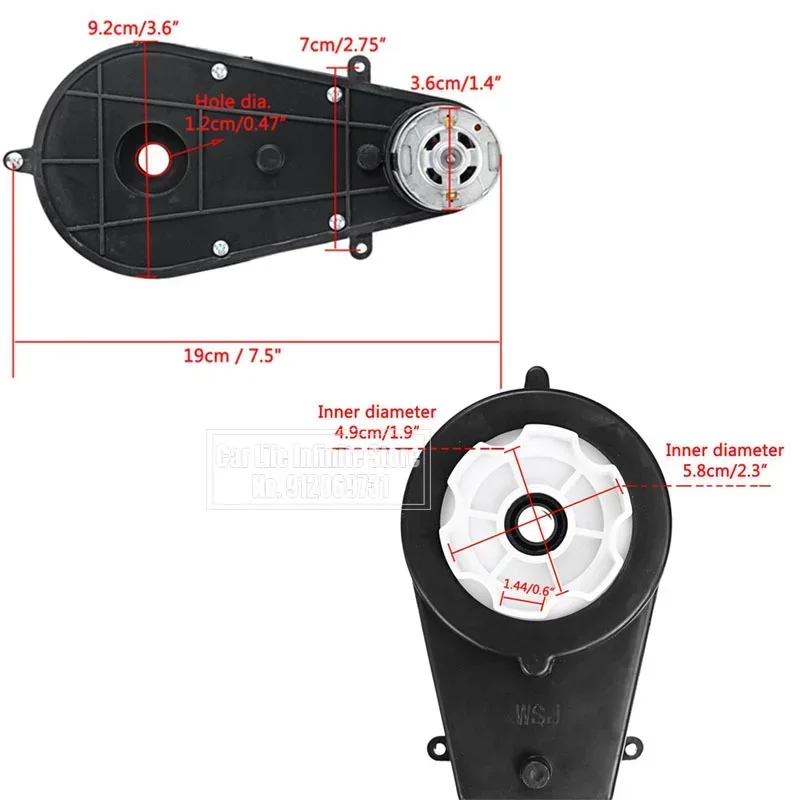 2Pcs 12V Electric Motor Gearbox RS390/550 30000 RPM 12000 RPM For Children Kids Ride-On Car Bike Toy Accessories Replacement