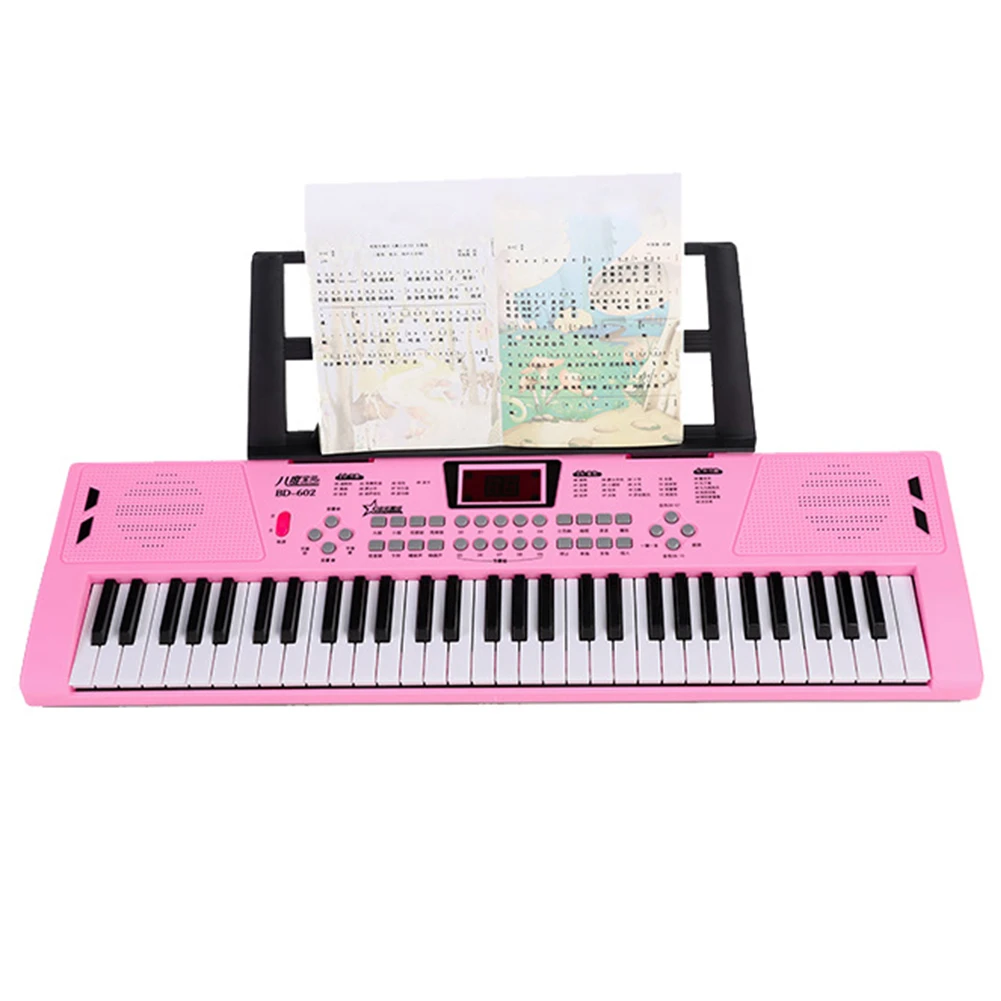 61 Keys USB Digital Keyboard with Built-In Dual Speakers Piano Digital Music Electronic Keyboard with Microphone Educational Toy