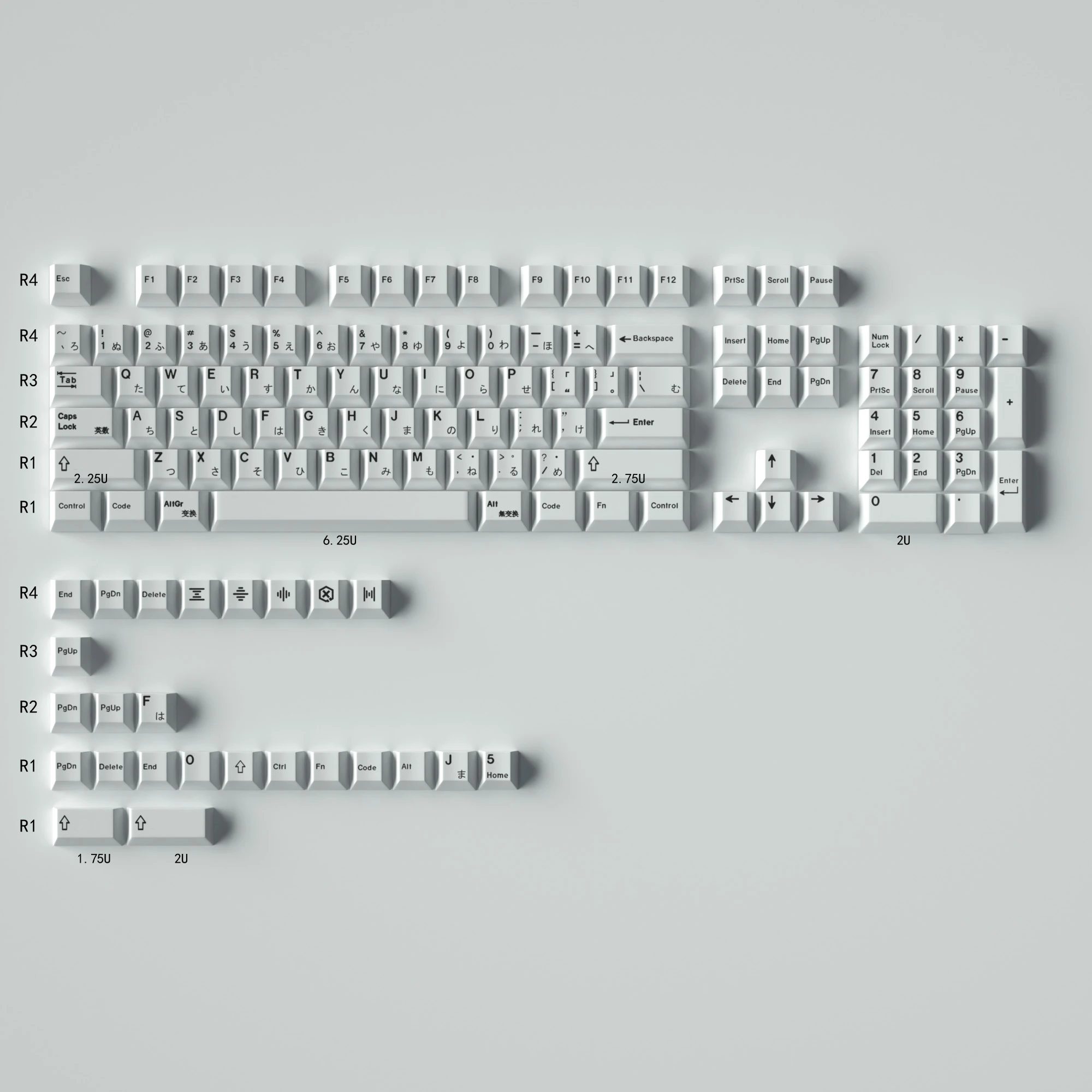Sushi TaiChi Cherry Profile Dye-Sub PBT Keycap Set - Japanese Custom Design