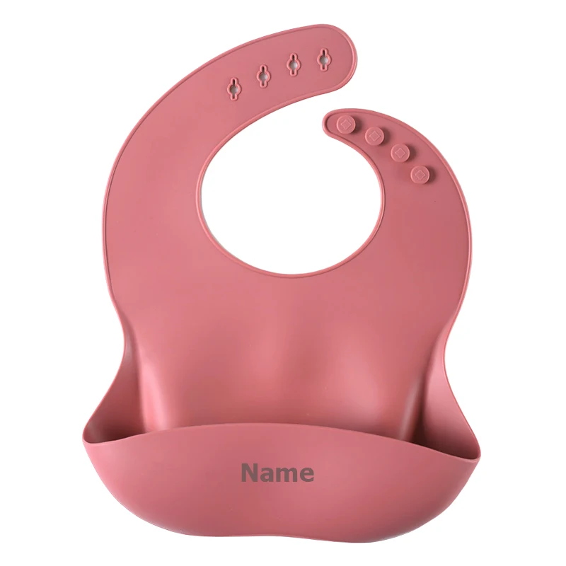 Silicone Bib Baby Drool Catcher with Free Name Engraving Creative Gifts Customized for Boys and Girls