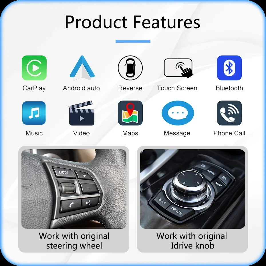 1920*720P Wireless Carplay Android Auto Autoradio Linux 12,5'' Bildschirm für BMW 5er F07 GT 2011-2018 CIC NBT Stereo GPS Multimedia-Player – Detail 6