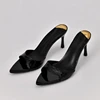 Pointed Stiletto Heels Women Pumps Patent Leather 2025 Summer Designer Mule Sandals Elegant Sexy Office High Heels Women Shoes 1