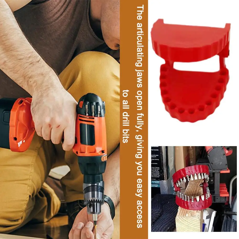 Funny Denture Drill Bit Holder Teeth Model Design Screwdriver Bit With 28 Bits Fits 1/4 Inch Hex And Drive Adapter Tools