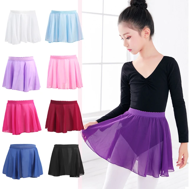 Minifaldas Ballet de 9 colores para niñas, falda de gasa blanca y negra para baile AliExpress