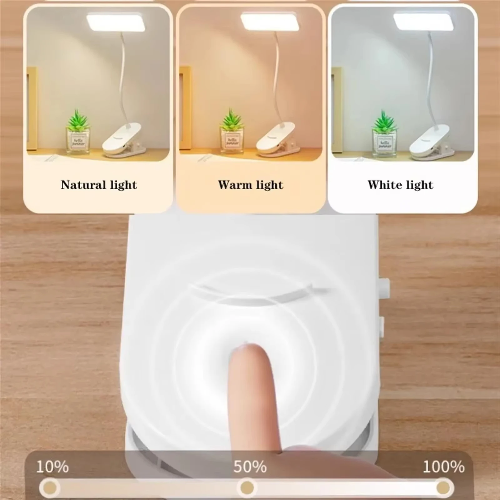 Dimmable LED Rechargeable Book Light Clip on Reading Lights for Reading in Bed Bedroom Desktop 3 Color Adjustable Touch Control led light night light led desk lamp book light mini night light mini led light
